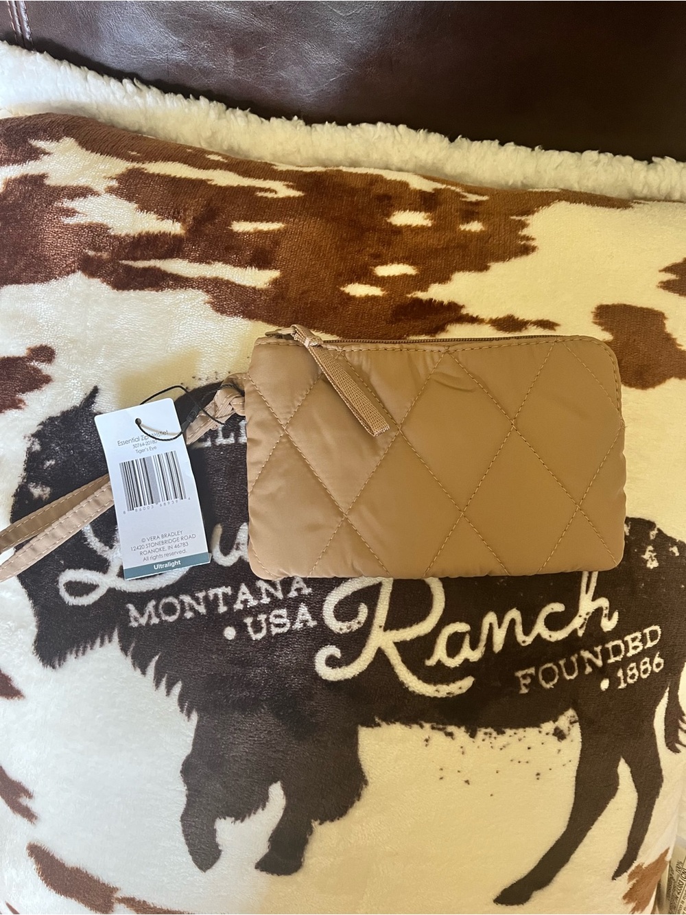 Vera Bradley Quilted Wristlet Wallet - Tan